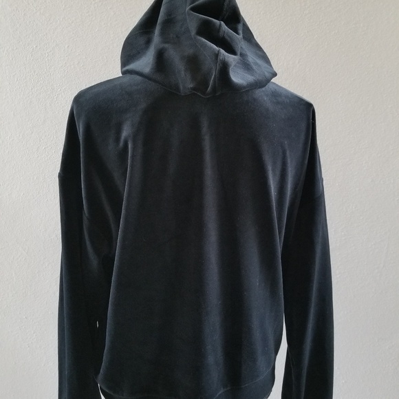 Max Studio Women’s Black Hooded Velour Pullover Plush Lounge Casual M - Picture 7 of 8